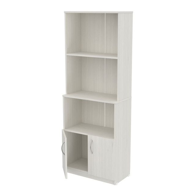 INVAL AMERICA, INC. BE-13704 Inval 63inH Bookcase With Storage Area, Washed Oak INVAL AMERICA, INC. BE-13704 Inval 63inH Bookcase With Storage Area, Washed Oak