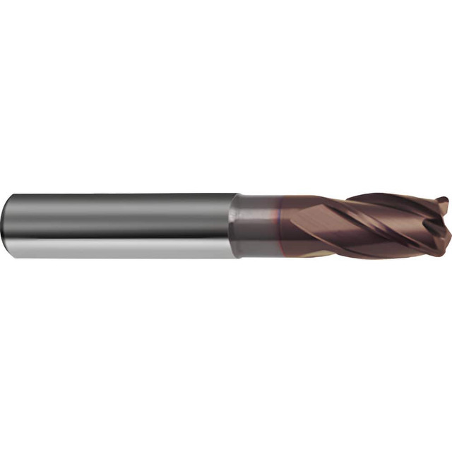 Guhring 9033610040000 Corner Radius End Mill: 4 mm Dia, 6 mm LOC, 0.5 mm Radius, 4 Flutes, Solid Carbide