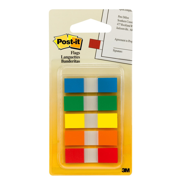 3M CO 683-5CF Post-it Notes Mini Flags With Dispenser, 20 Flags Per Pad, Pack Of 5 Pads