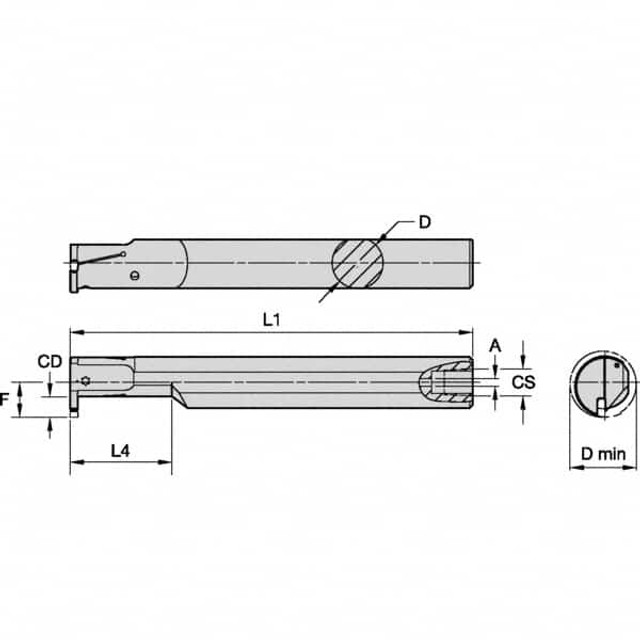 Kennametal 5980624 32mm Min Bore, 50mm Max Depth, Right Hand A-EVE Indexable Boring Bar