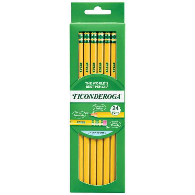 DIXON TICONDEROGA COMPANY 13924 Ticonderoga Pencils, #2 Lead, Medium Soft, Pack of 24