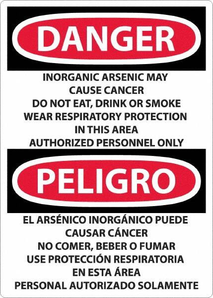 AccuformNMC Sign: Rectangle, "Danger - Inorganic Arsenic May Cause Cancer" ESD32RD