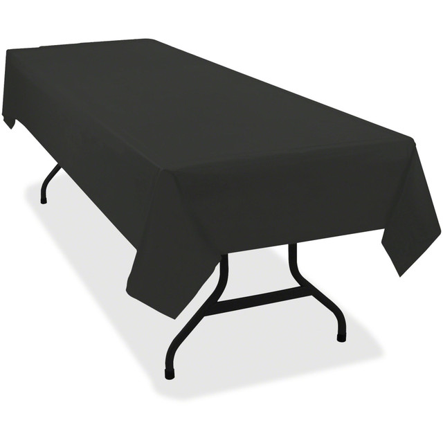 TABLE MATE PRODUCTS INC 549BK Tablemate Heavy-duty Plastic Table Covers - 108in Length x 54in Width - 6 / Pack - Plastic - Black