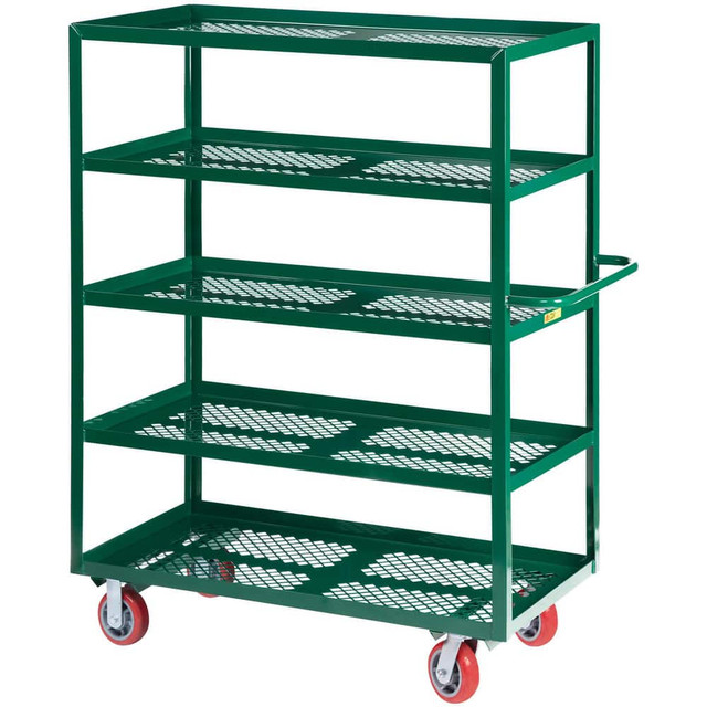 Little Giant. 5MLP-2448-6PY-G Carts; Cart Type: Multi-Shelf Nursery Truck ; Caster Type: 2 Rigid; 2 Swivel ; Brake Type: No Brake ; Width (Inch): 24 ; Assembly: Comes Assembled ; Material: Steel