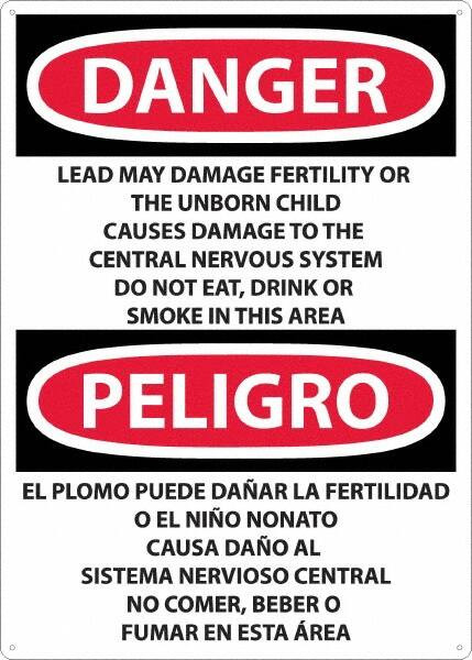 AccuformNMC Sign: Rectangle, "Danger - Lead May Damage Fertility or the Unborn Child" ESD36AD