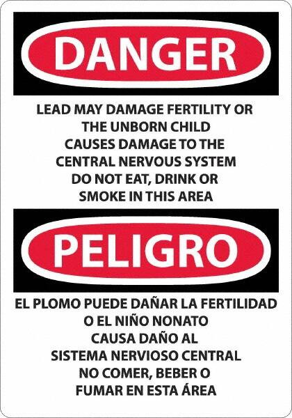 AccuformNMC Sign: Rectangle, "Danger - Lead May Damage Fertility or the Unborn Child" ESD36AC