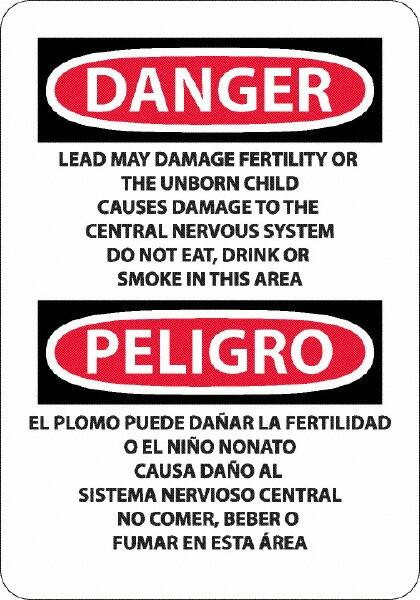 AccuformNMC Sign: Rectangle, "Danger - Lead May Damage Fertility or the Unborn Child" ESD36A