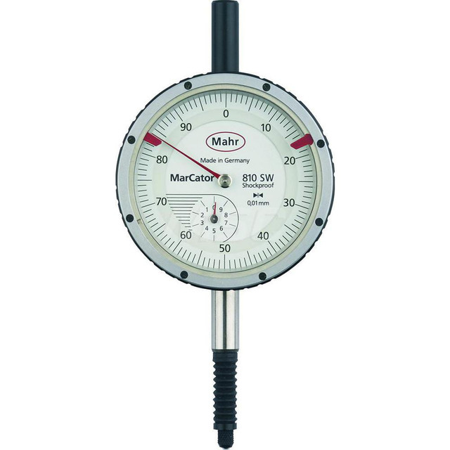 Mahr 4315000 Dial Drop Indicators; Accuracy (Decimal Inch): +/-0.0005 ; Accuracy (mum): 15.00 ; Accuracy (mm): 1 0.0100 ; Maximum Measurement (mm): 10.00 ; Maximum Measurement (Decimal Inch): 0.4000 ; Dial Graduation (mm): 0.0100