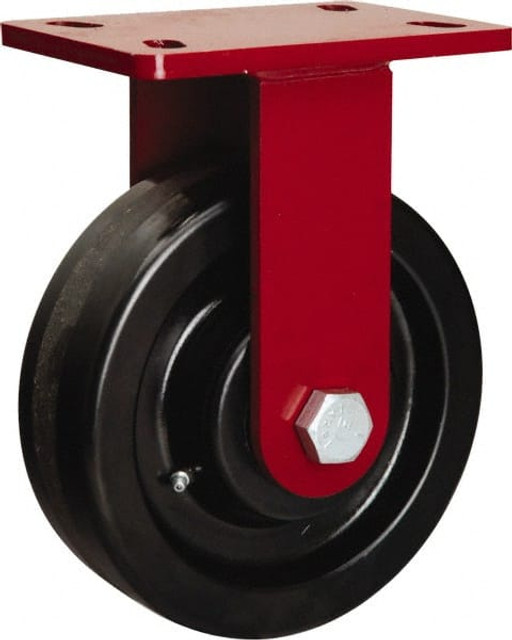 Hamilton R-FM-8PH Rigid Top Plate Caster: Phenolic, 8" Wheel Dia, 2-1/2" Wheel Width, 2,000 lb Capacity, 10-1/8" OAH