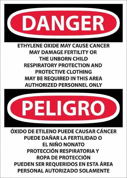AccuformNMC Sign: Rectangle, "Danger - Ethylene Oxide May Cause Cancer" ESD33PD