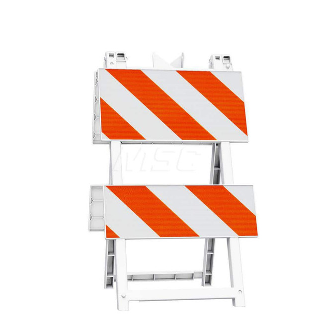 Plasticade 110-WT12B8HIP Traffic Barricades; Barricade Height (Inch): 42.6 ; Barricade Width (Inch): 24 ; Reflective: Yes ; Compliance: MASH Compliant; MUTCD