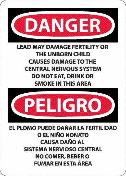 AccuformNMC Sign: Rectangle, "Danger - Lead May Damage Fertility or the Unborn Child" ESD36RB