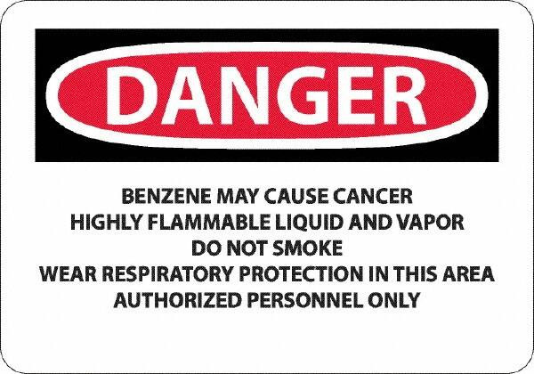 AccuformNMC Sign: Rectangle, "Danger - Benzene May Cause Cancer" D27R