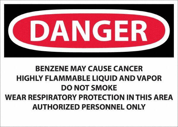 AccuformNMC Sign: Rectangle, "Danger - Benzene May Cause Cancer" D27PD