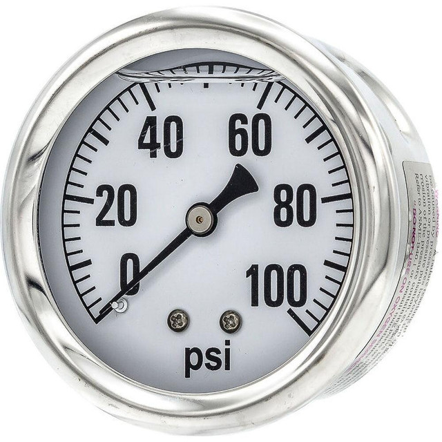 PIC Gauges AG-202L-254E Pressure Gauges; Gauge Type: Industrial Pressure Gauges ; Scale Type: Single ; Accuracy (%): 3-2-3% ; Dial Type: Analog ; Thread Type: 1/4" MNPT ; Bourdon Tube Material: Bronze