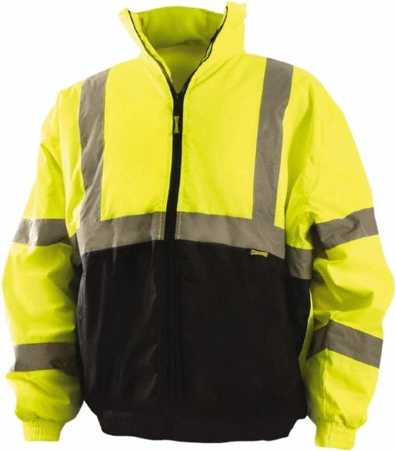 OccuNomix LUX-250-JB-BY5X Cold Weather Jacket: Size 5X-Large, Black & Hi-Visibility Yellow, Polyester