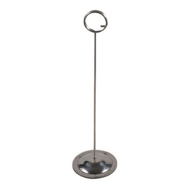Whether you need to mark reserved tables or want to create an organized table setup, this number stand is a must-have accessory. The stand is made of durable stainless steel and features a weighted base to prevent it from falling over.  Weighted base measures 2-5/8in in diameter to prevent tipping.  Made of solid stainless steel for strength.  Great for reserving tables and other spaces.