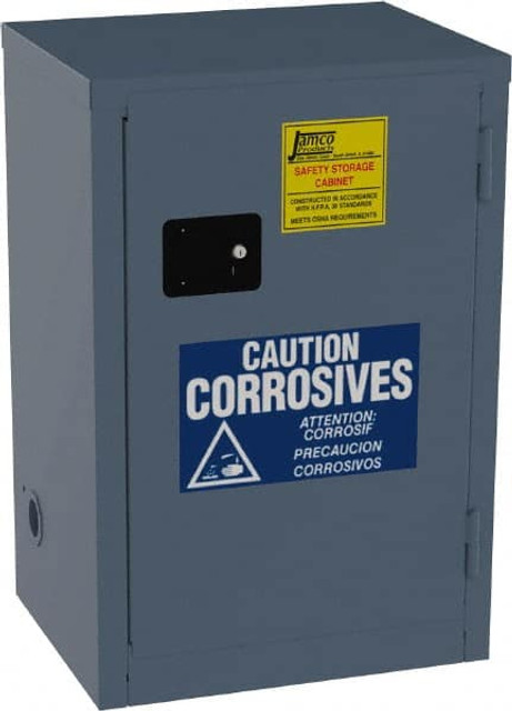 Jamco CK12-BP Flammable & Hazardous Storage Cabinets: 12 gal Drum, 1 Door, 1 Shelf, Self Closing, Blue