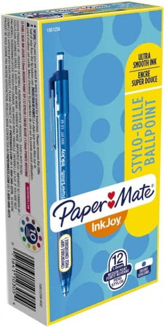 Paper Mate 1951259 Retractable Ball Point Pen: 1 mm Tip, Blue Ink