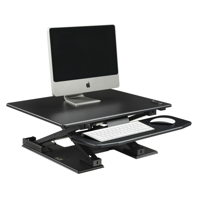 SP RICHARDS LLR99552 Lorell Electric Sit-To-Stand Desk Riser, 17-2/10inH x 31-1/2inW x 24-3/8inD, Black