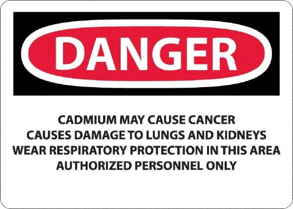 AccuformNMC Sign: Rectangle, "Danger - Cadmium May Cause Cancer" D28RB