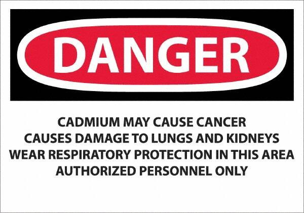 AccuformNMC Sign: Rectangle, "Danger - Cadmium May Cause Cancer" D28PC