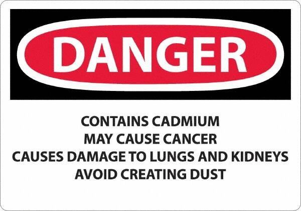 AccuformNMC Sign: Rectangle, "Danger - Contains Cadmium May Cause Cancer" D29RC