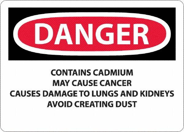 AccuformNMC Sign: Rectangle, "Danger - Contains Cadmium May Cause Cancer" D29RB