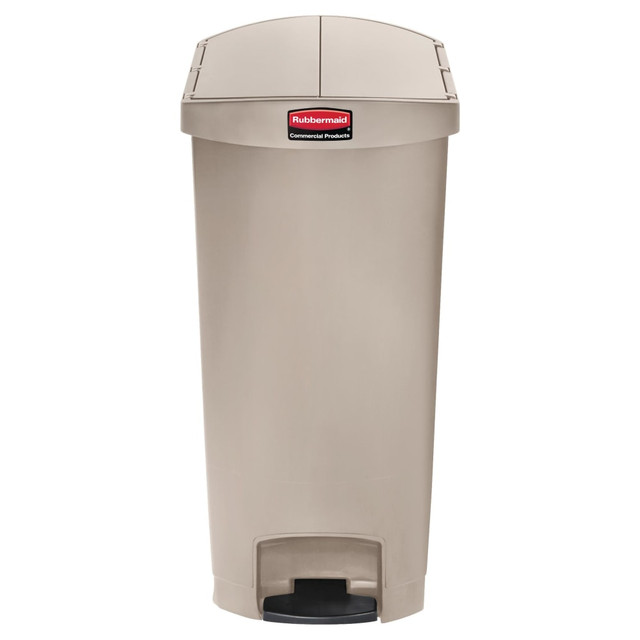 RUBBERMAID 1883551  Slim Jim Step-On Resin End Step Wastebasket, 18 Gallons, Beige