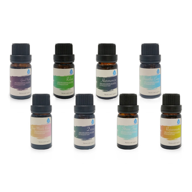 LYCO ENTERPRISES, INC. Pursonic 99599617M  Pure Essential Aroma Oil Blends, 0.34 Fl Oz, Pack Of 8 Oils