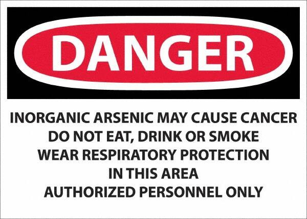 AccuformNMC Sign: Rectangle, "Danger - Inorganic Arsenic May Cause Cancer" D32PD