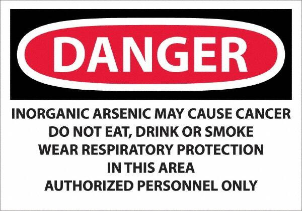 AccuformNMC Sign: Rectangle, "Danger - Inorganic Arsenic May Cause Cancer" D32PC