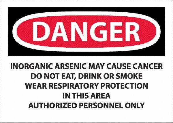 AccuformNMC Sign: Rectangle, "Danger - Inorganic Arsenic May Cause Cancer" D32PB