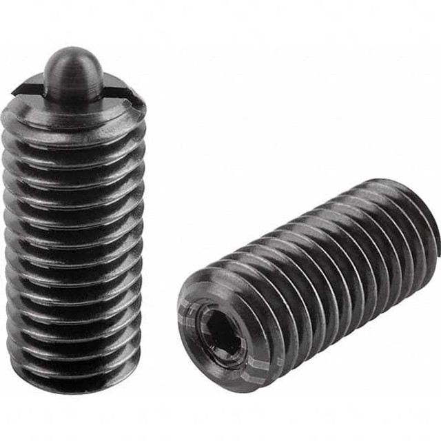 KIPP K0317.2A1 Threaded Spring Plunger: #10-32, 0.7087" Thread Length, 0.0945" Dia, 0.0906" Projection