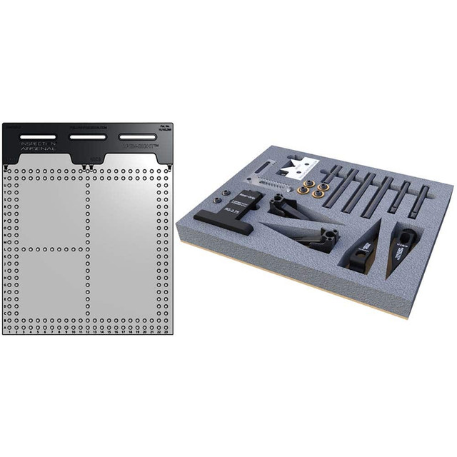 Phillips Precision SYS06_DK12VIS02 CMM Fixtures; Type: Vision Fixture System ; Plate Design: Magnetically Interlocking ; Material: Polycarbonate ; Thread Size: 1/4-20 ; Series: Open-Sight(TM) ; For Use With: Vision Inspection