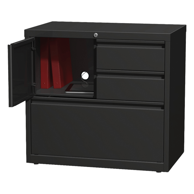 SP RICHARDS 60933 Lorell 30inW Steel Personal Storage Center With Lateral File Cabinet, Black SP RICHARDS 60933 Lorell 30inW Steel Personal Storage Center With Lateral File Cabinet, Black