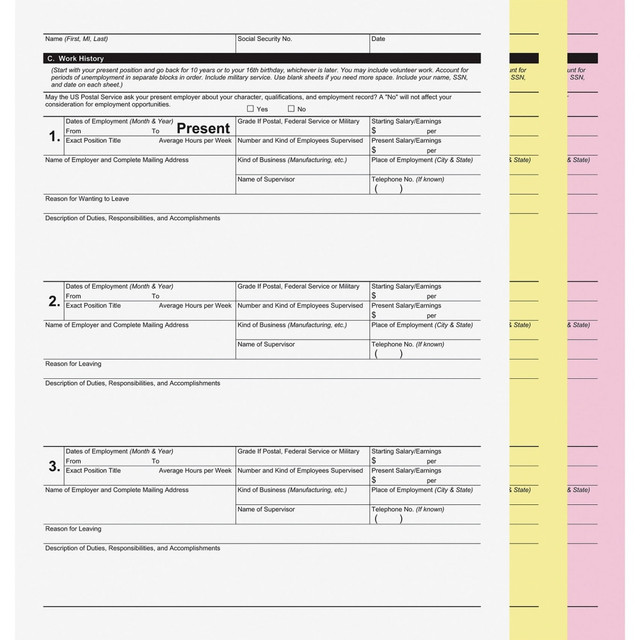 PAPER MANUFACTURERS COMPANY 90771007 PM Printer Reverse Carbonless Copy Paper, Yellow/Pink, Letter (8.5in x 11in), 835 Sheets Per Case, 20 Lb