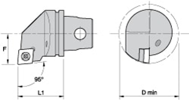 Kennametal 1144416 Modular Turning & Profiling Cutting Unit Head: Size KM32, 35 mm Head Length, Internal, Right Hand