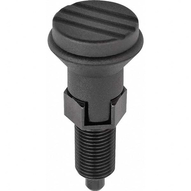 KIPP K0339.3005A4 3/8-16, 15mm Thread Length, 5mm Plunger Diam, Hardened Locking Pin Knob Handle Indexing Plunger