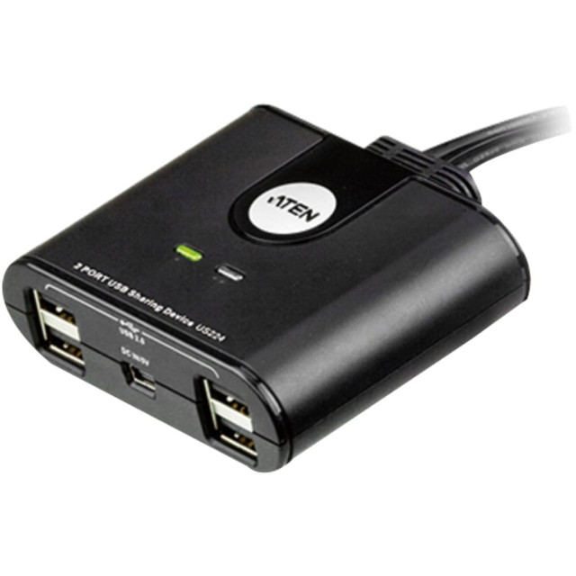 ATEN TECHNOLOGIES ATEN US224  2-Port USB Peripheral Sharing Device - USB - External - 7 USB Port(s) - 7 USB 2.0 Port(s)