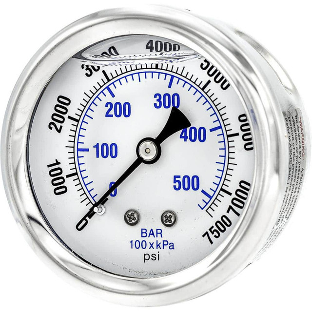 PIC Gauges PRO-202L-254T Pressure Gauges; Gauge Type: Industrial Pressure Gauges ; Scale Type: Dual ; Accuracy (%): 2-1-2% ; Dial Type: Analog ; Thread Type: 1/4" MNPT ; Bourdon Tube Material: Bronze