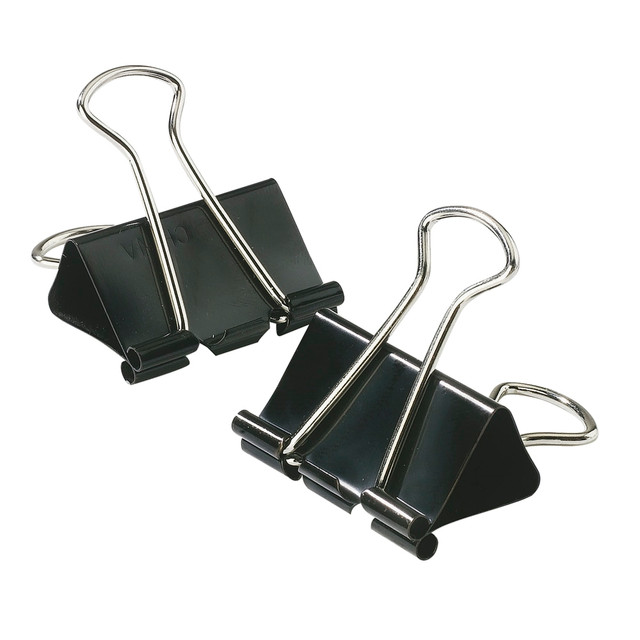 OFFICE DEPOT 825182BX  Brand Binder Clips, Small, 3/4in Wide, 3/8in Capacity, Black, Box Of 12