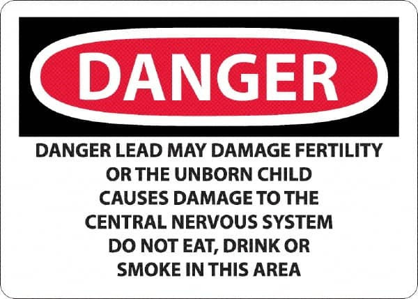 AccuformNMC Sign: Rectangle, "Danger - Lead May Damage Fertility or the Unborn Child" D36RB