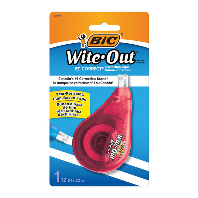 BIC CORP WOTAPP11 BIC Wite Out Brand EZ Correct Correction Tape, 1/6in x 471 3/5in, White, Pack of 1