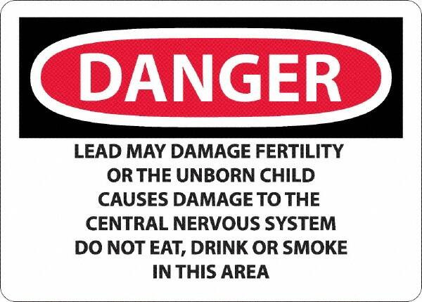 AccuformNMC Sign: Rectangle, "Danger - Lead May Damage Fertility or the Unborn Child" D36AB