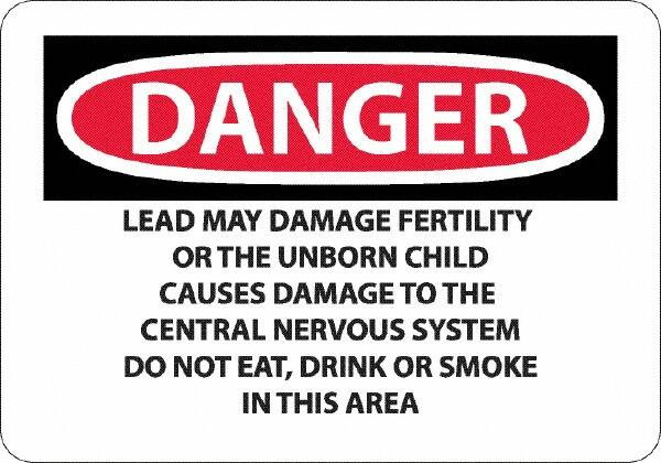 AccuformNMC Sign: Rectangle, "Danger - Lead May Damage Fertility or the Unborn Child" D36A