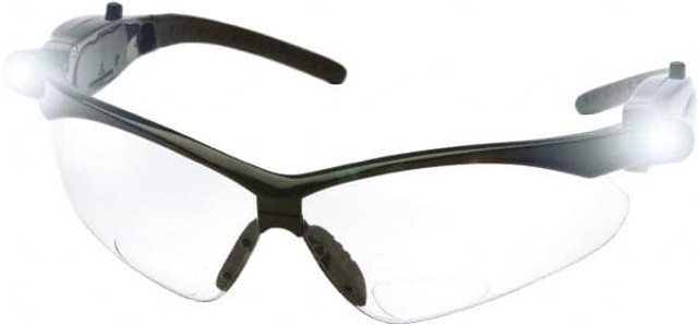 PYRAMEX SB6310STPLEDR20 Magnifying Safety Glasses: +2, Clear Lenses, Scratch Resistant, ANSI Z87.1