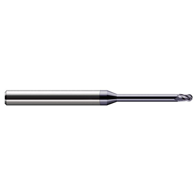 Harvey Tool 966100-C3 Ball End Mill: 0.1" Dia, 0.15" LOC, 3 Flute, Solid Carbide