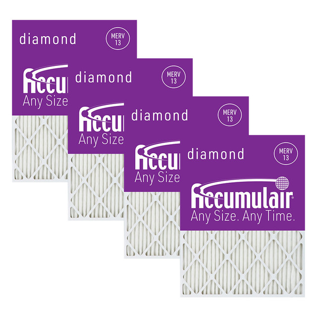 FILTERS-NOW.COM, INC. FD12X18_4 Accumulair Diamond Air Filters, 11-1/2in x 17-1/2in x 1in, Set Of 4 Filters FILTERS-NOW.COM, INC. FD12X18_4 Accumulair Diamond Air Filters, 11-1/2in x 17-1/2in x 1in, Set Of 4 Filters