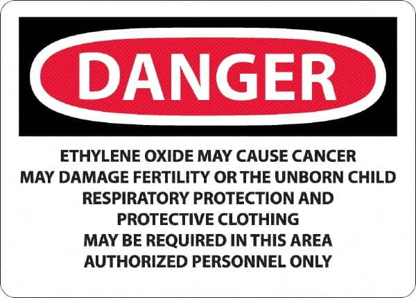 AccuformNMC Sign: Rectangle, "Danger - Ethylene Oxide May Cause Cancer" D33AB